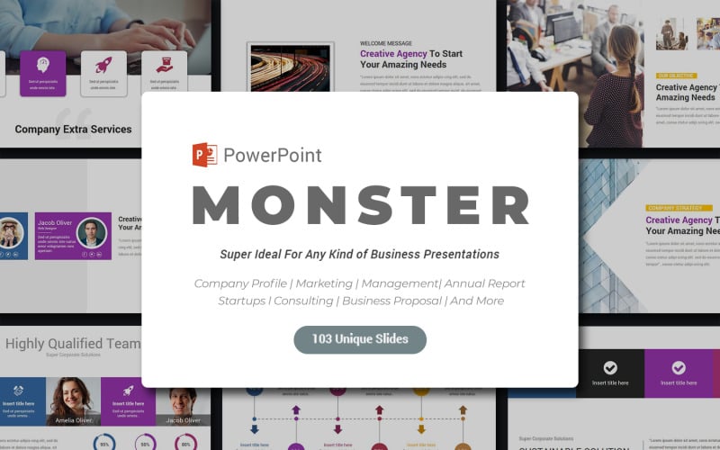 monster powerpoint presentation template original