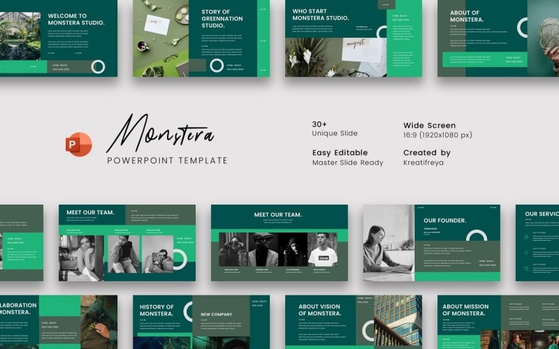 monstera business powerpoint template original