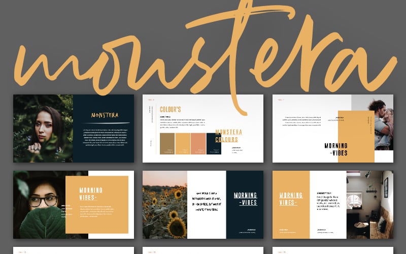 monstera powerpoint template original