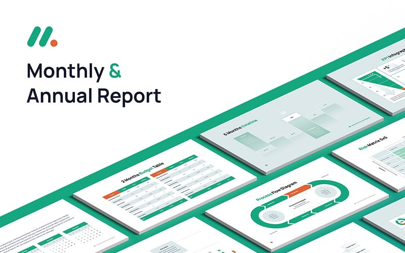 monthly and annual report powerpoint template original