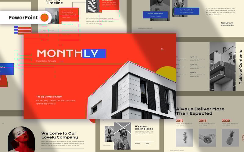 monthly creative powerpoint template original