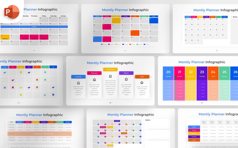 monthly planner powerpoint infographic template original