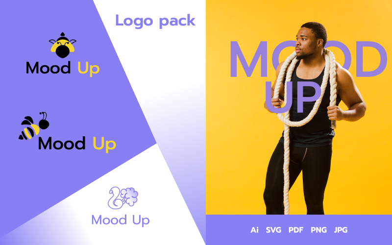 mood up minimalistic sports logo template original