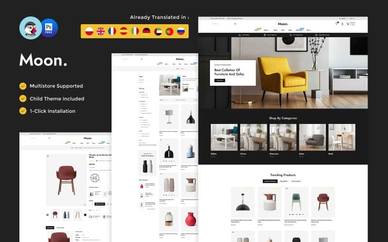 moon furniture home decor and interior multipurpose responsive prestashop store original