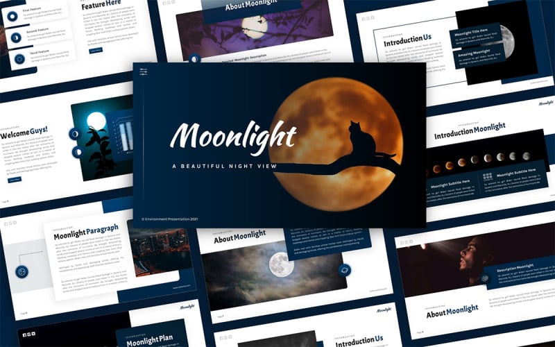 moonlight environment multipurpose powerpoint presentation template original