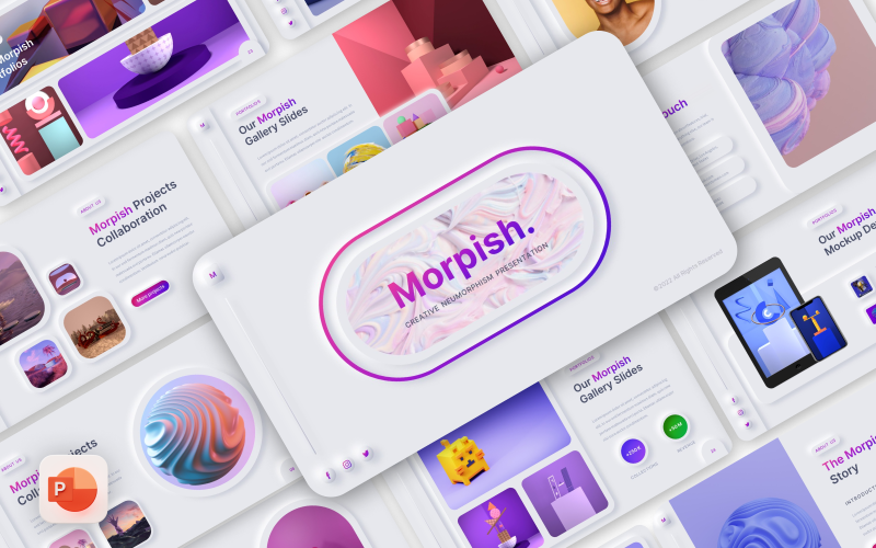morpish neumorphism creative business powerpoint template original