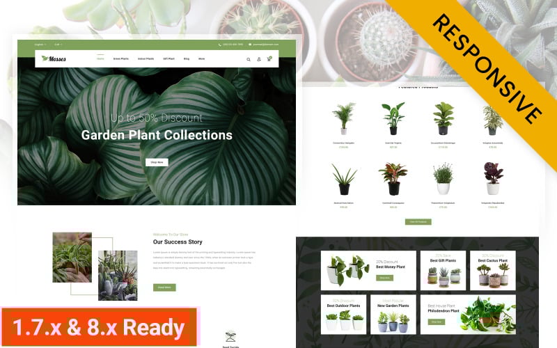 mosses plant store prestashop responsive theme original