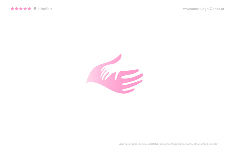 mother and child hand silhouette tender logo template original