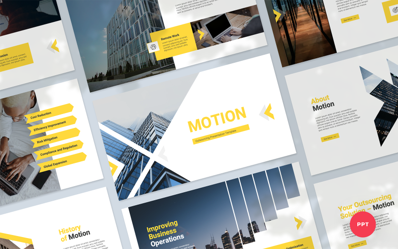 motion outsourcing presentation powerpoint template original