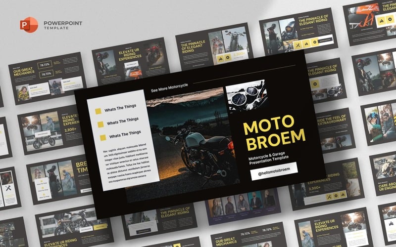 motobroem motorcycle powerpoint template original