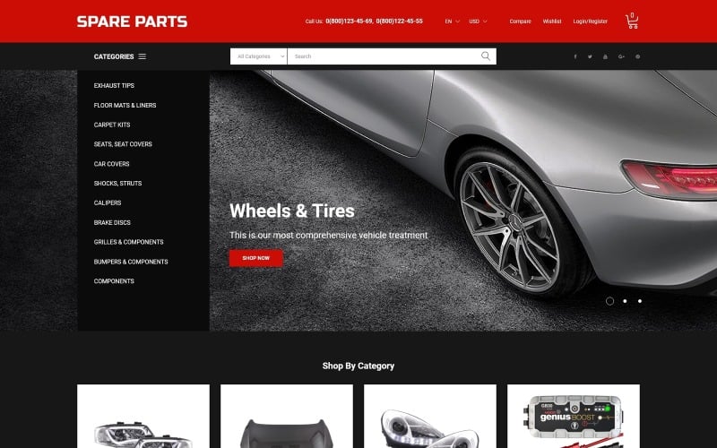motor spare parts online store prestashop theme original
