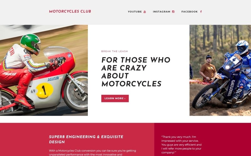 motor sports responsive landing page template original
