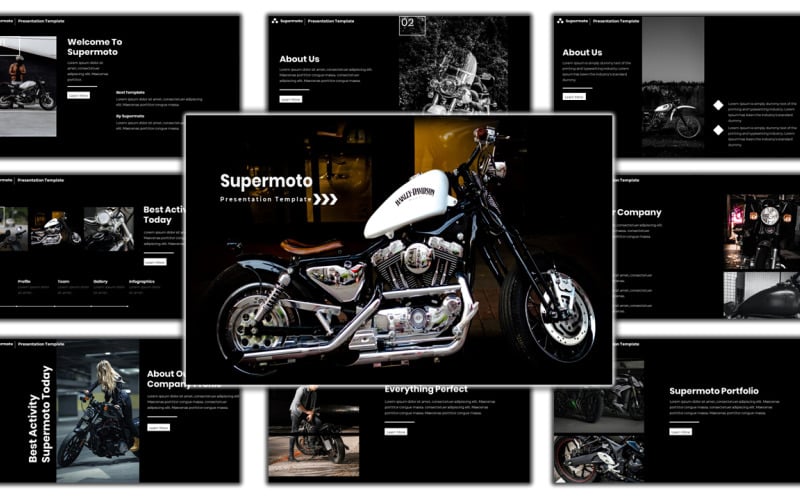motorcycle supermoto powerpoint template original