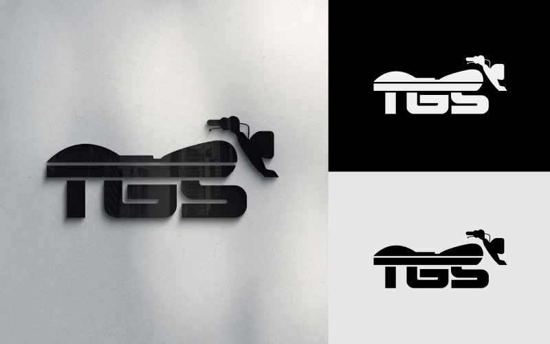 motorcycle tgs letter logo design original