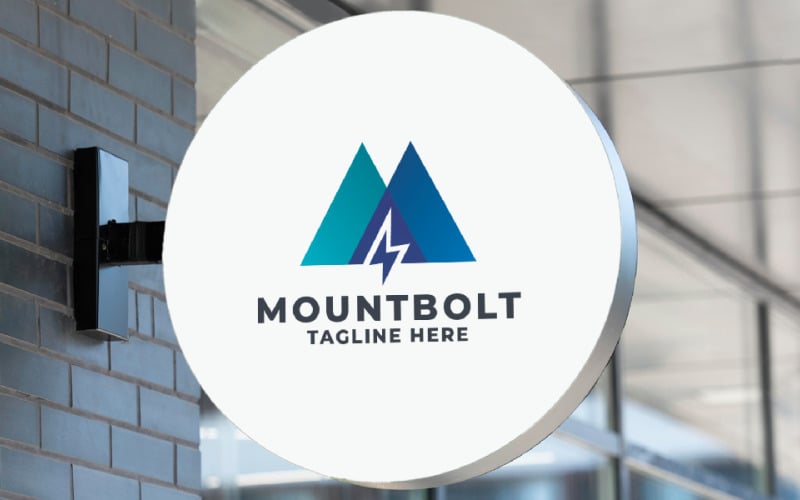 mount bolt letter m pro logo template original