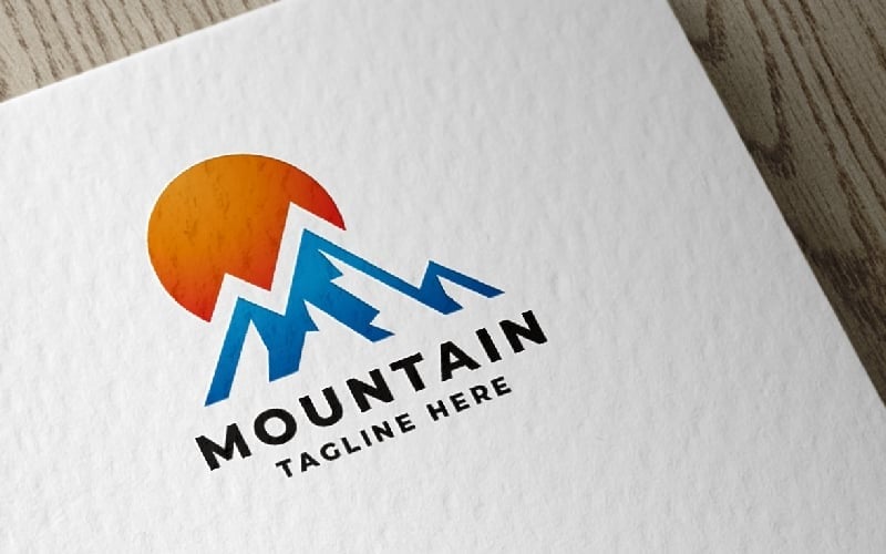 mountain and sun pro logo template original