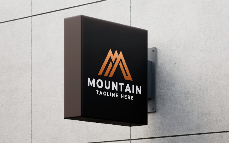 mountain business letter m pro logo template original