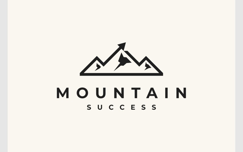 mountain hill arrow up success logo original