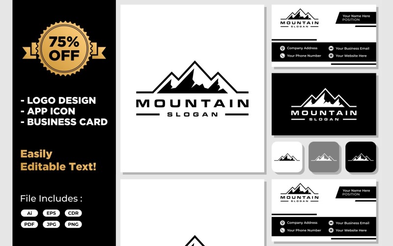 mountain landscape icon logo design original