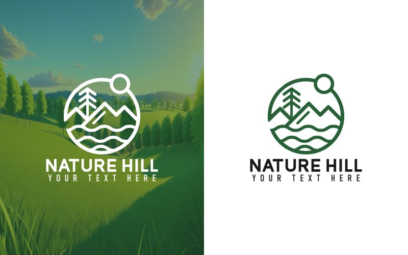 mountain logo vector symbol illustration design nature logo landscape line art logo design original