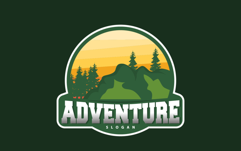 mountain nature landscape logo minimalist design templatev original
