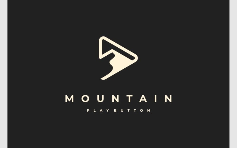 mountain play button hill peak logo original
