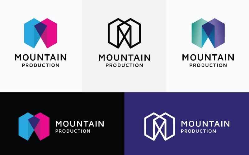 mountain production letter m logo original