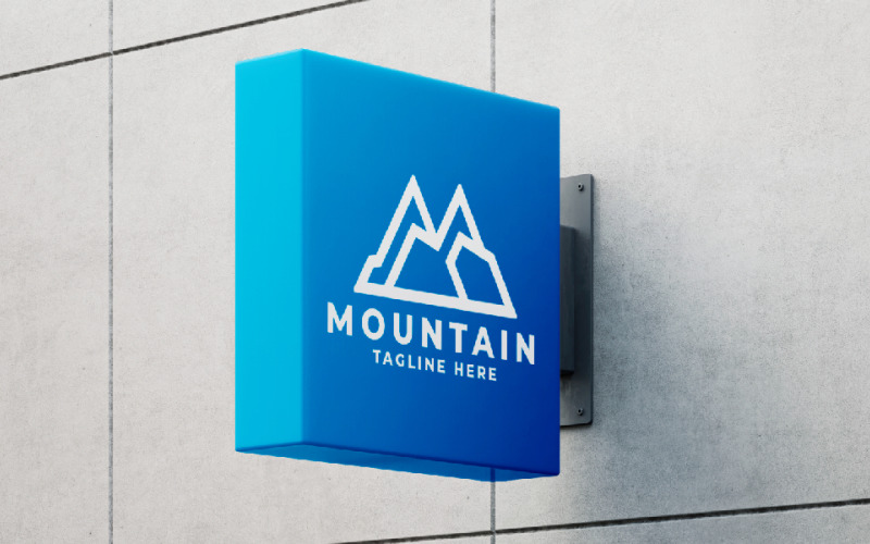 mountain tech letter m pro logo template original