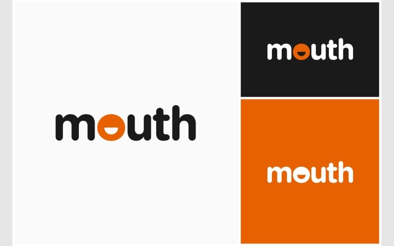 mouth face abstract wordmark logo original