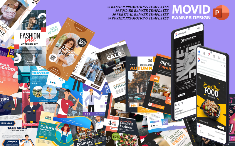 movid banner powerpoint design template original