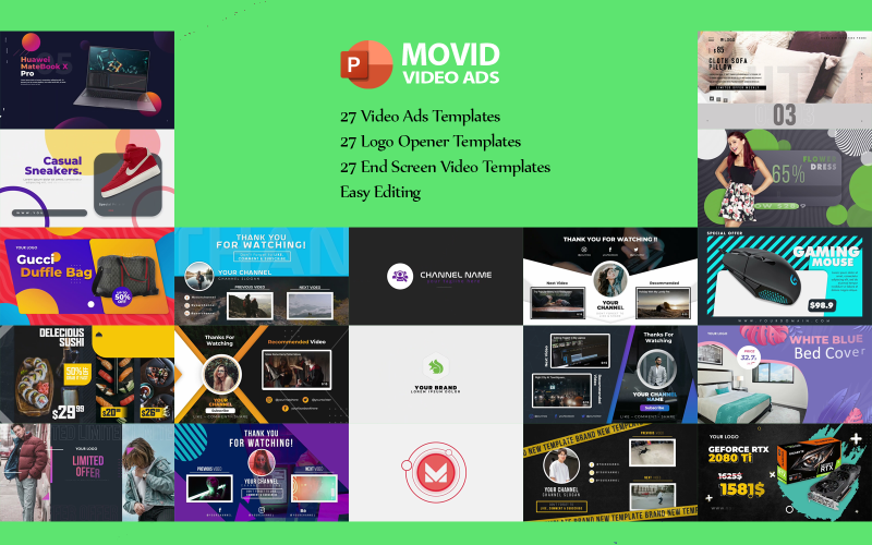 movid video ads powerpoint template original