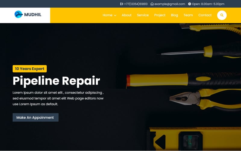 mudhill plumber repair service landing page template original