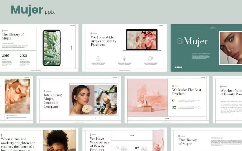 mujer simple and aesthetic business powerpoint original
