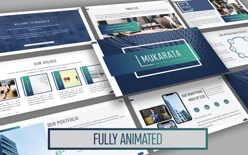 mukarata modern company presentation powerpoint template original