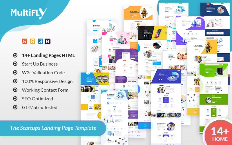 multifly startup html landing page template original