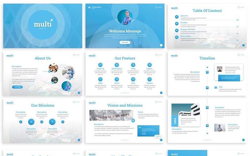 multimedical presentation powerpoint template original