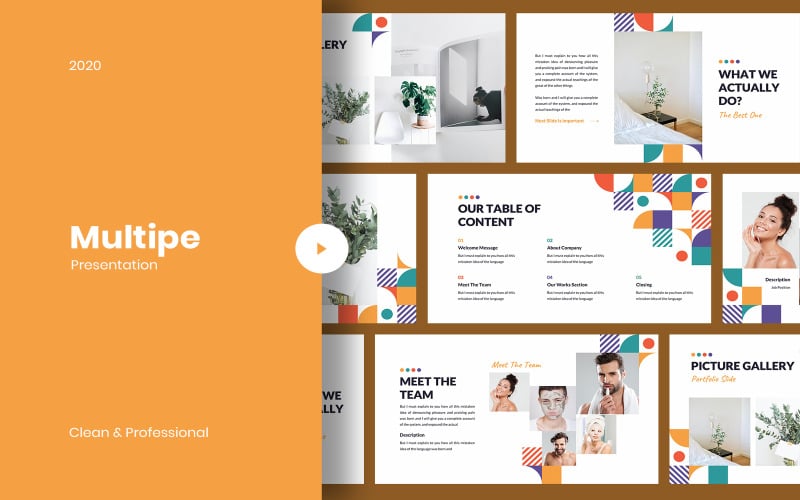 multipe geometric powerpoint template original