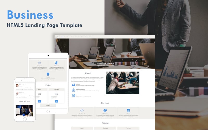 multipurpose responsive business landing page template original