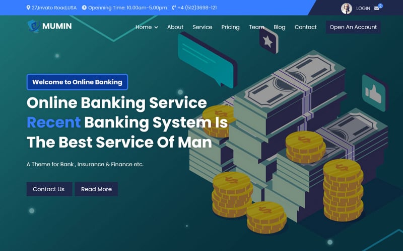 mumin banking amp online money invest landing page template original