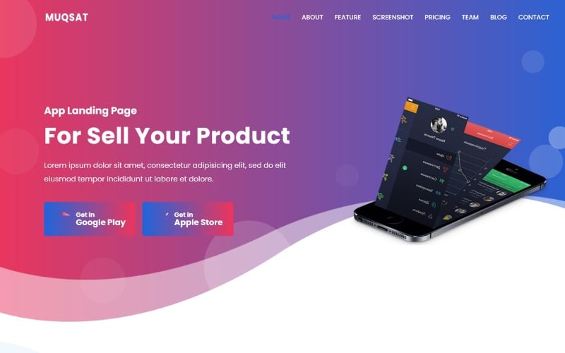 muqsat app landing page template original