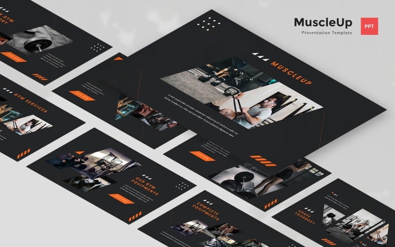 muscleup gym powerpoint template original