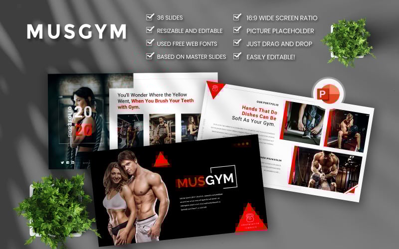musgym creative amp business powerpoint template original