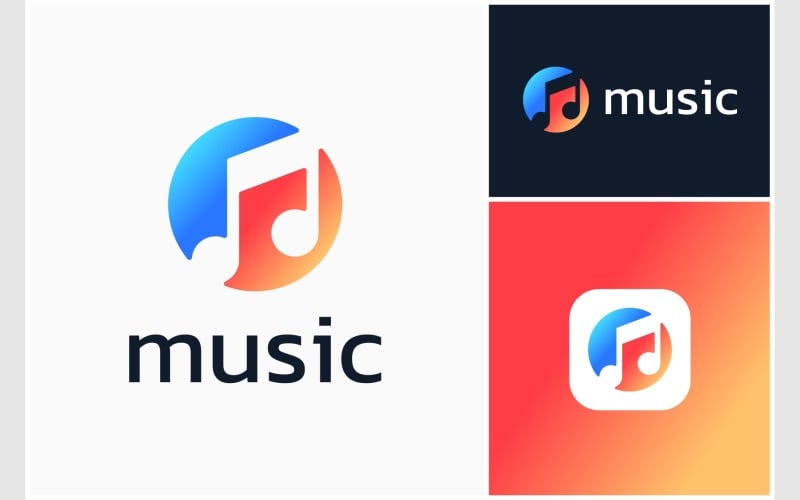 music circle colorful modern logo original