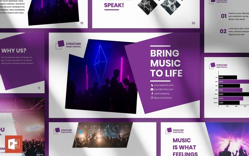 music festival presentation powerpoint template original