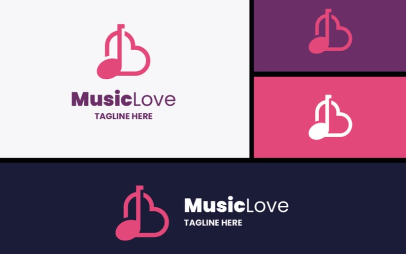 music love pro logo template original