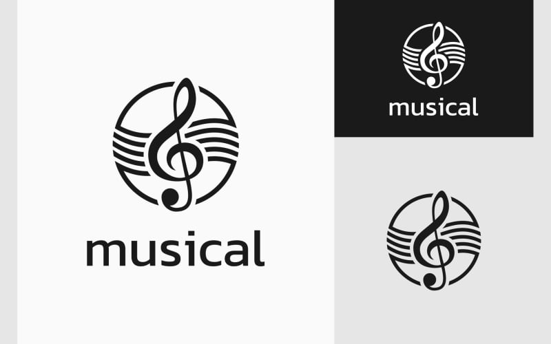 music musical treble clef logo original