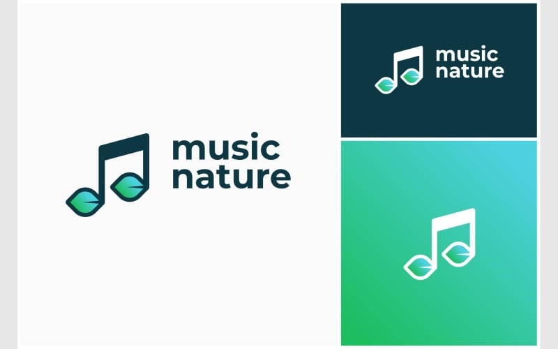 music nature musical leaf logo original