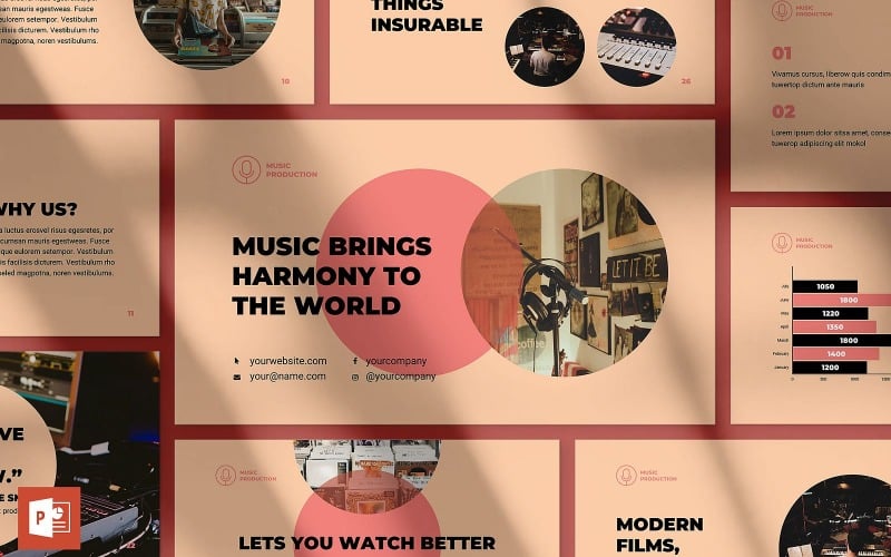 music production presentation powerpoint template original
