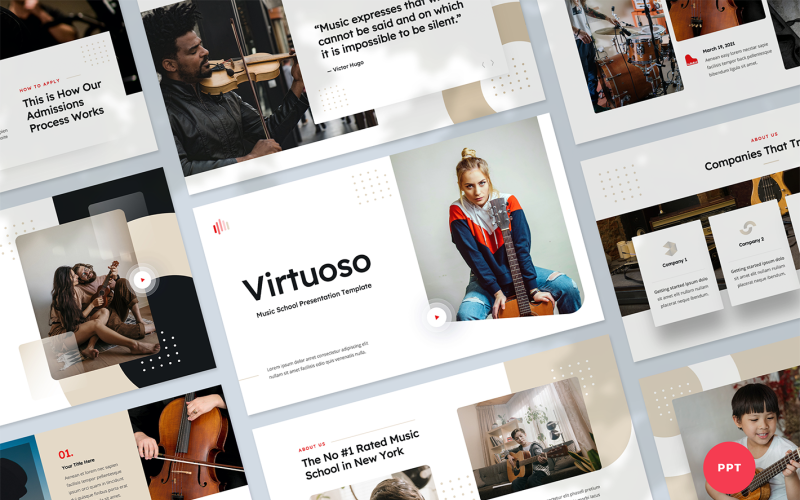 music school presentation powerpoint template original