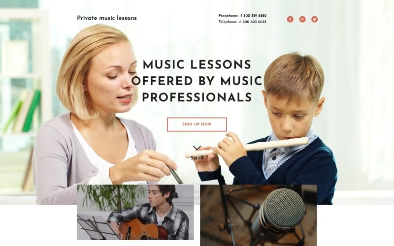 music school responsive landing page template original